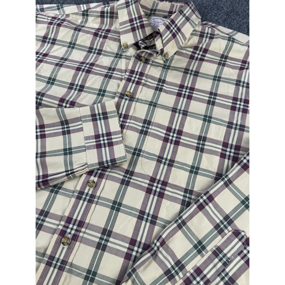 Brooks Brothers 1818 Shirt Mens L Plaid Supima Cotton